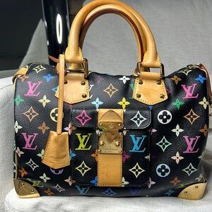 LV Black Multicolor Speedy 30